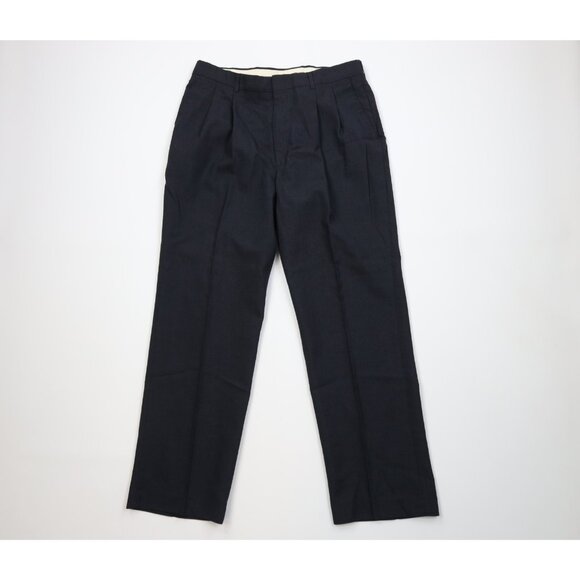 Vintage 90s Streetwear Mens 34x30 Worsted Wool Blend Wide Leg Chino Pants USA